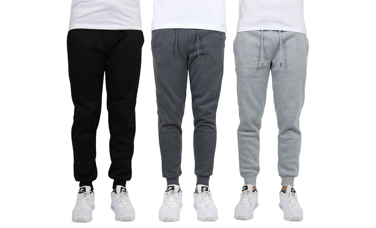 Galaxy by Harvic Men's Fleece-Lined Jogger Sweatpants 3 Pack